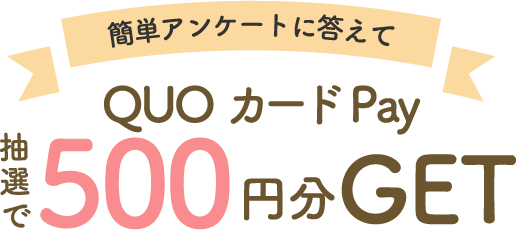 簡単なアンケートに答えてQUOカードPayを抽選で500円分GET