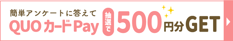 簡単なアンケートに答えてQUOカードPayを抽選で500円分GET